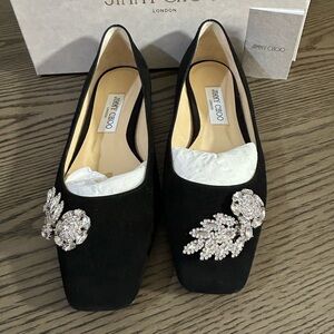 Jimmy Choo mirele suede flats with crystal wings